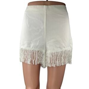 Sincerely Jules White High Waisted Fringe Hem Frayed Boho Mini Shorts Size S